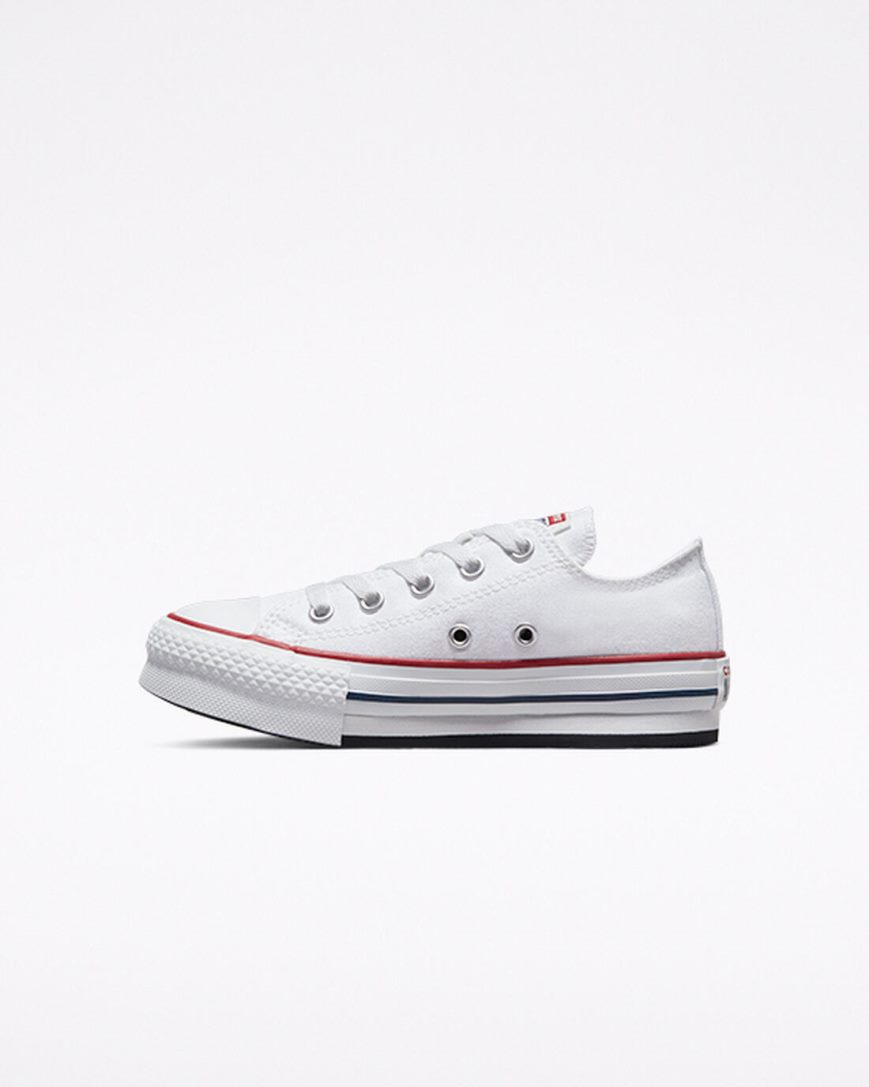 Zapatos Plataforma Converse Chuck Taylor All Star Lift Bajas Niña Blancas Rojas Oscuro Azul Marino | PE 4EWP78